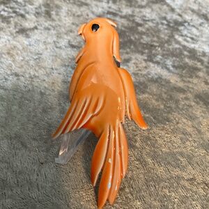 Vintage Encore Orange Parrot Pin